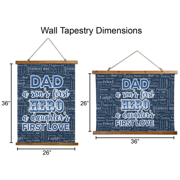 My Father My Hero Wall Hanging Tapestries - Parent/Sizing