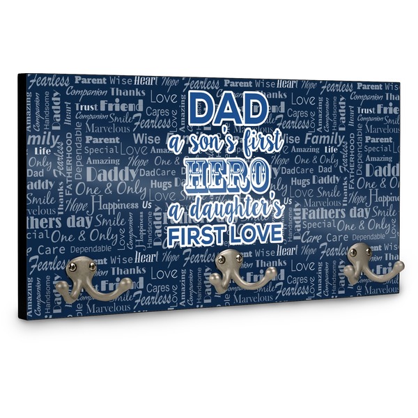 My Father My Hero Wall Mounted Coat Hanger - Side View
