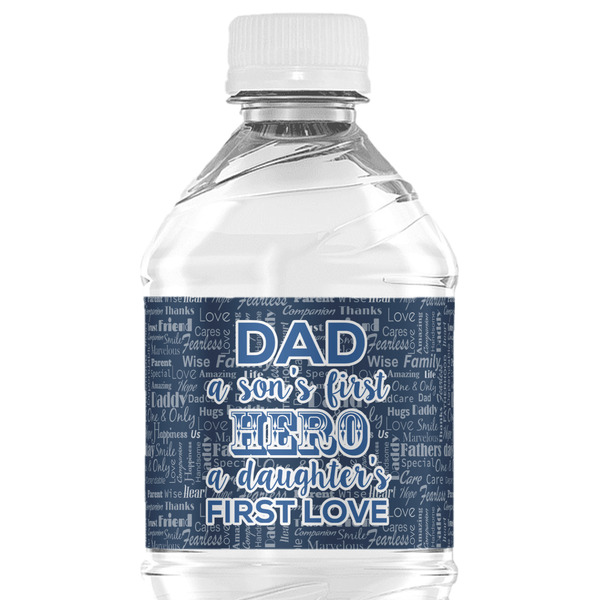 Custom My Father My Hero Water Bottle Labels - Custom Sized