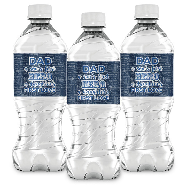 My Father My Hero Water Bottle Labels - Front View
