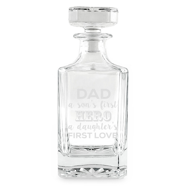 Custom My Father My Hero Whiskey Decanter - 26 oz Square