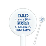 My Father My Hero 5.5" Round Plastic Stir Sticks - White - Single Sided