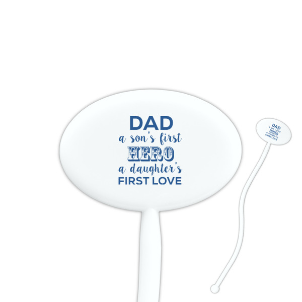 Custom My Father My Hero Oval Plastic Stir Sticks