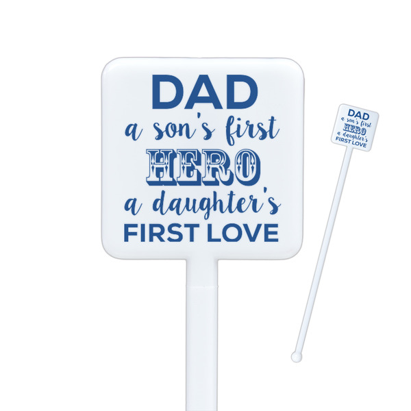 Custom My Father My Hero Square Plastic Stir Sticks