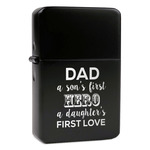 My Father My Hero Windproof Lighter - Black - Single Sided & Lid Engraved