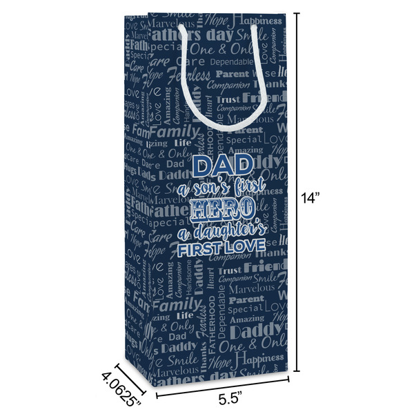 My Father My Hero Wine Gift Bag - Dimensions