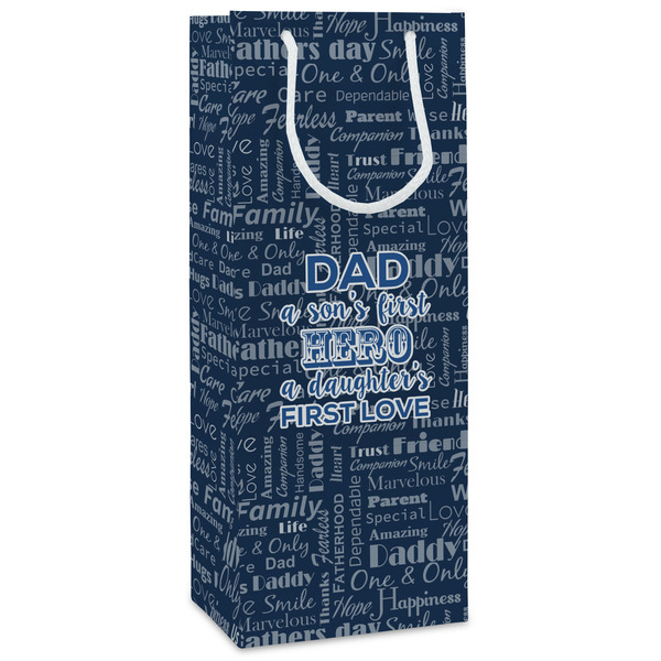 Custom My Father My Hero Wine Gift Bags - Gloss