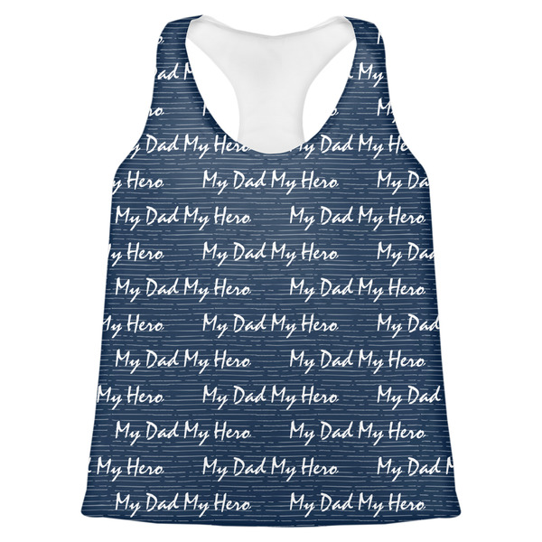Custom My Father My Hero Womens Racerback Tank Top - Large (Personalized)