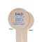My Father My Hero Wooden 4" Food Pick - Round - Single Sided - Front & Back