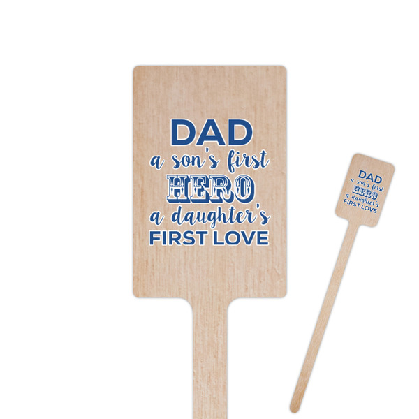 Custom My Father My Hero 6.25" Rectangle Wooden Stir Sticks - Double Sided