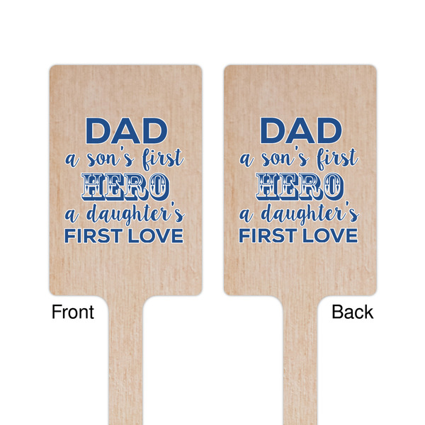 My Father My Hero Wooden 6.25" Stir Stick - Rectangular - Double Sided - Front & Back