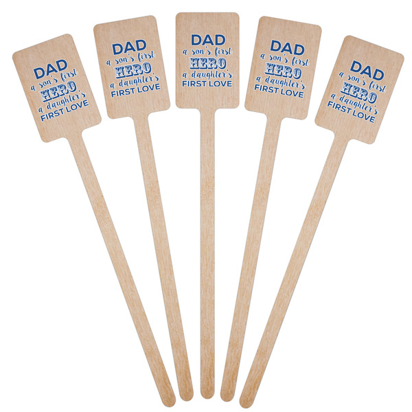 My Father My Hero Wooden 6.25" Stir Stick - Rectangular - Fan View