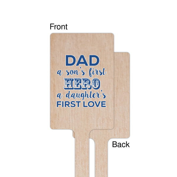 My Father My Hero Wooden 6.25" Stir Stick - Rectangular - Single - Front & Back
