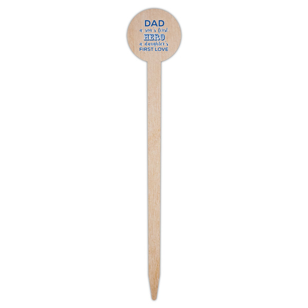 My Father My Hero Wooden 6" Food Pick - Round - Single Pick