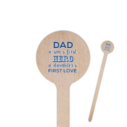 My Father My Hero 6" Round Wooden Stir Sticks - Single Sided