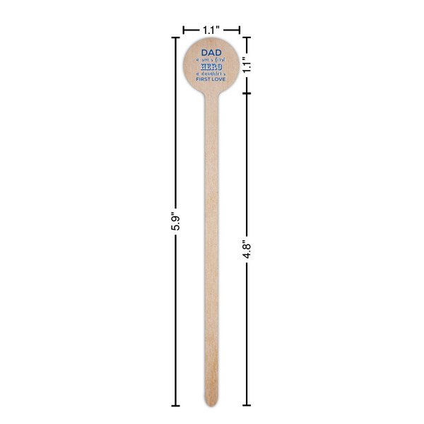 My Father My Hero Wooden 6" Stir Stick - Round - Dimensions