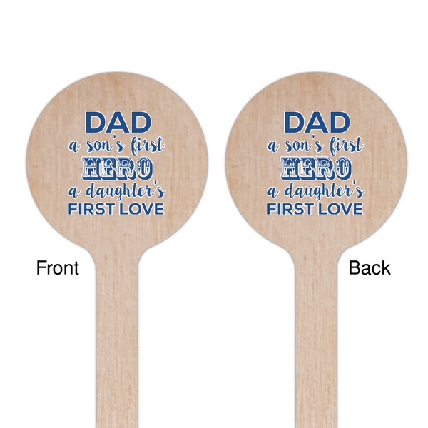 My Father My Hero Wooden 7.5" Stir Stick - Round - Double Sided - Front & Back
