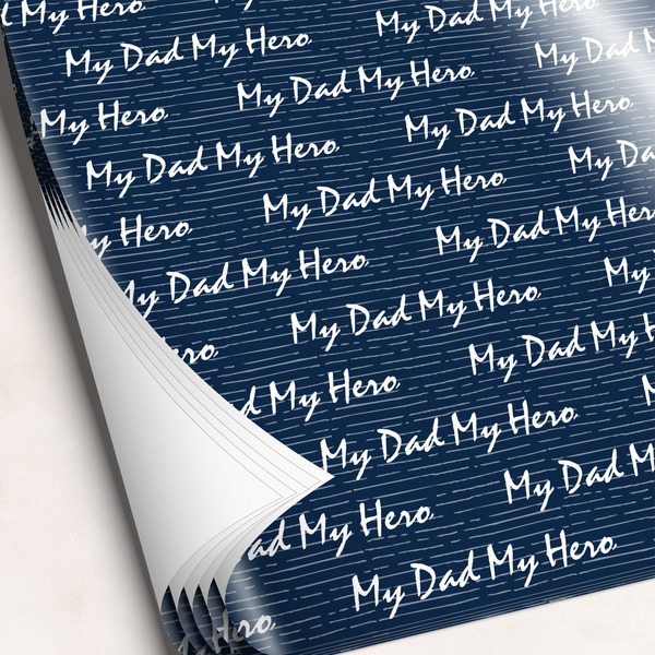 Custom My Father My Hero Wrapping Paper Sheets - Single-Sided - 20" x 28"