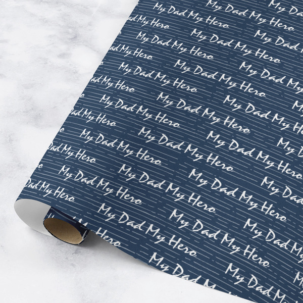 Custom My Father My Hero Wrapping Paper Roll - Medium - Matte
