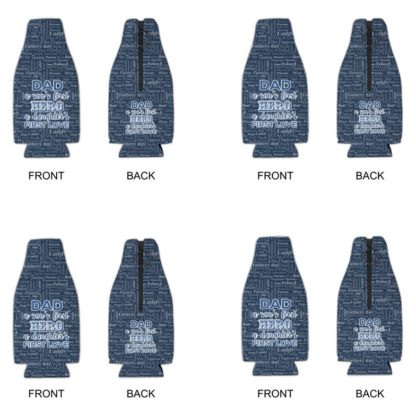 My Father My Hero Zipper Bottle Cooler - Set of 4 - APPROVAL