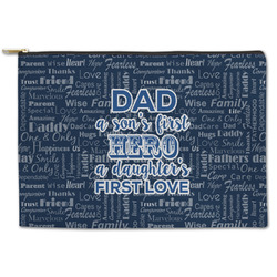 My Father My Hero Zipper Pouch - Large - 12.5"x8.5" (Personalized)