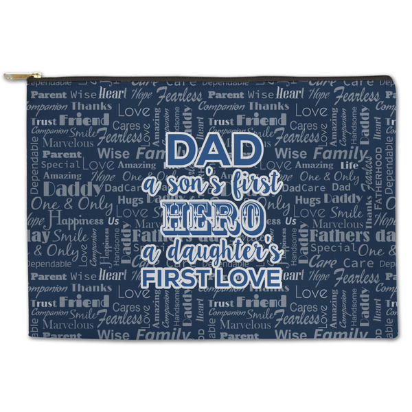 Custom My Father My Hero Zipper Pouch - Large - 12.5"x8.5" (Personalized)