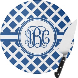 Diamond Round Glass Cutting Board - Small (Personalized)