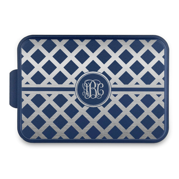 Custom Diamond Aluminum Baking Pan with Navy Lid (Personalized)
