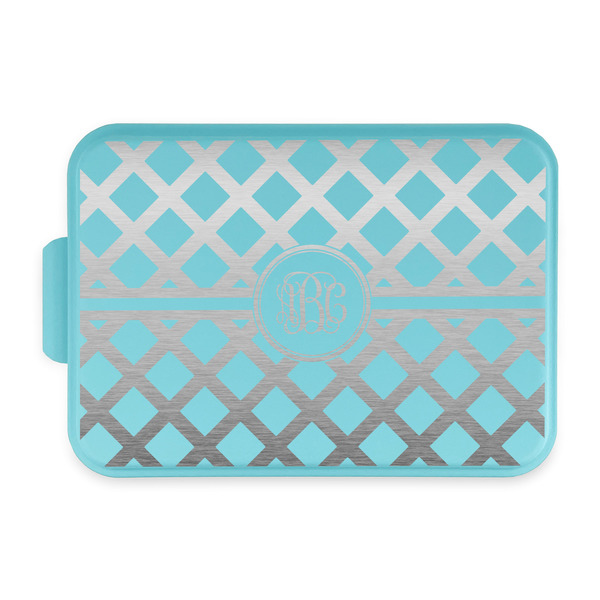 Custom Diamond Aluminum Baking Pan with Teal Lid (Personalized)