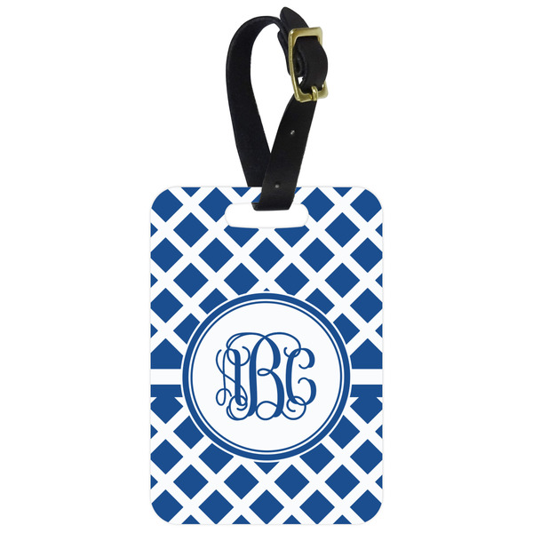 Custom Diamond Metal Luggage Tag w/ Monogram