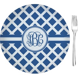 Diamond 8" Glass Appetizer / Dessert Plates - Single or Set (Personalized)