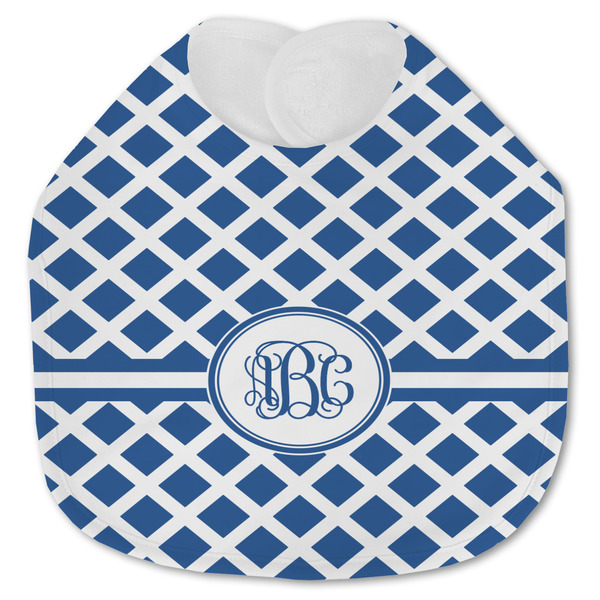 Custom Diamond Jersey Knit Baby Bib w/ Monogram