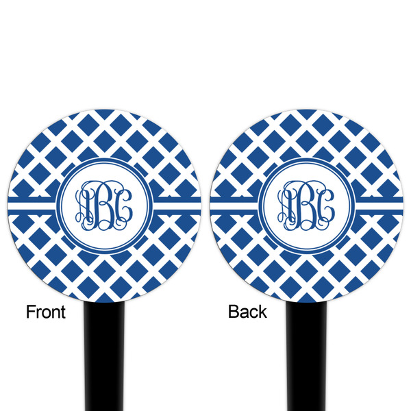 Diamond Black Plastic 4" Food Pick - Round - Double Sided - Front & Back