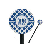 Diamond 5.5" Round Plastic Stir Sticks - Black - Single Sided (Personalized)