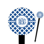 Diamond 6" Round Plastic Food Picks - Black - Double Sided (Personalized)