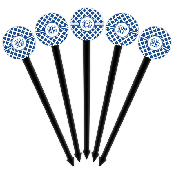 Diamond Black Plastic 6" Food Pick - Round - Fan View