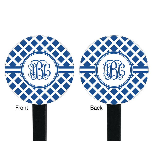 Diamond Black Plastic 7" Stir Stick - Double Sided - Round - Front & Back