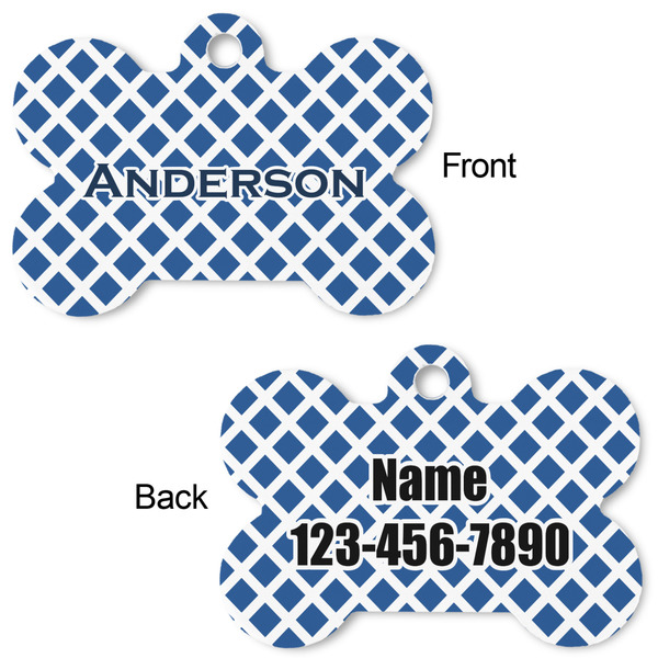 Diamond Bone Shaped Dog ID Tag - Large - Approval