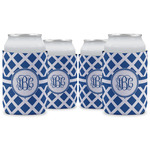 Diamond Can Cooler (12 oz) - Set of 4 w/ Monogram