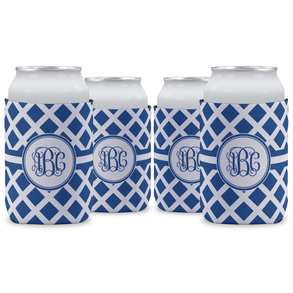 Custom Diamond Can Cooler (12 oz) - Set of 4 w/ Monogram