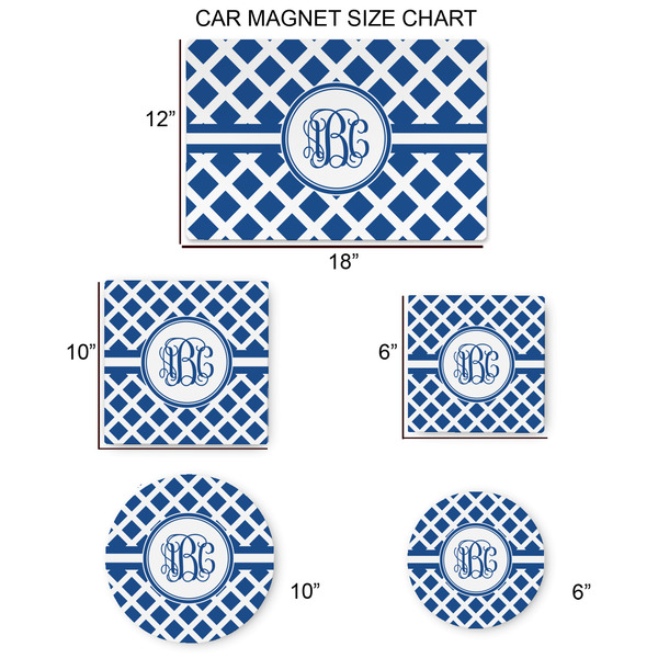 Diamond Car Magnets - SIZE CHART