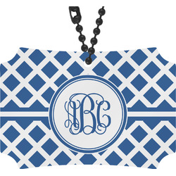 Diamond Rear View Mirror Ornament w/ Monogram