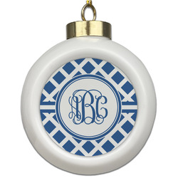 Diamond Ceramic Ball Ornament (Personalized)