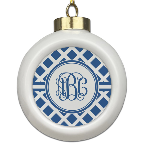 Custom Diamond Ceramic Ball Ornament (Personalized)