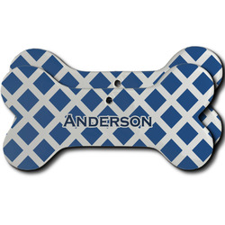 Diamond Ceramic Dog Ornament - Front & Back w/ Monogram