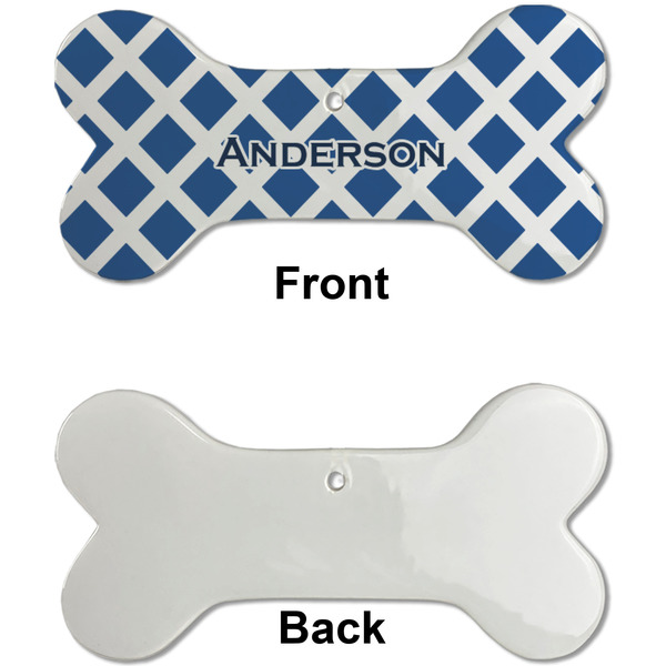 Diamond Ceramic Flat Ornament - Bone Front & Back Single Print (APPROVAL)