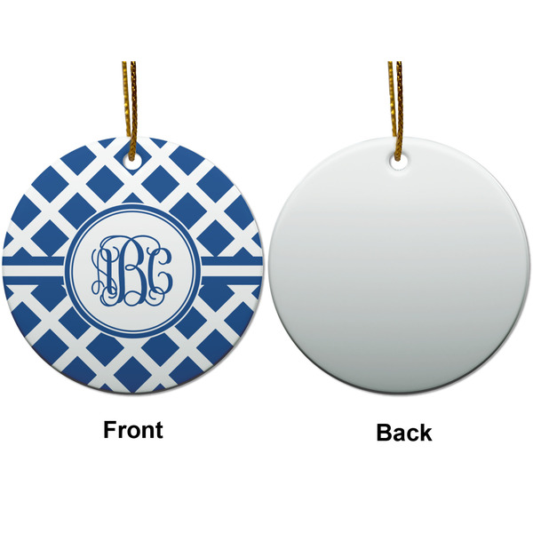 Diamond Ceramic Flat Ornament - Circle Front & Back (APPROVAL)