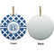 Diamond Ceramic Flat Ornament - Circle Front & Back (APPROVAL)