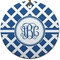 Diamond Round Ceramic Ornament w/ Monogram