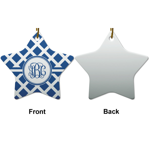 Diamond Ceramic Flat Ornament - Star Front & Back (APPROVAL)